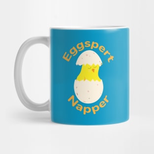 Eggspert Napper - Easter Chick sleeping in a cracked egg Mug